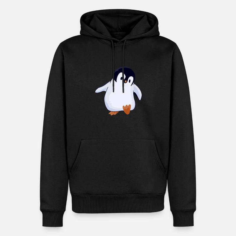 Süßer Pinguin - Männer Premium Bio Hoodie - Schwarz