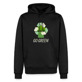 Go Green pour la Saint-Patrick - Sweat à capuche Premium bio Homme - noir - Devant - Nico (187cm)