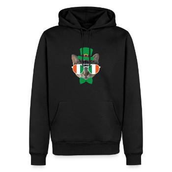 Chat Chaton de la Saint-Patrick - Sweat à capuche Premium bio Homme - noir - Devant - Nico (187cm)