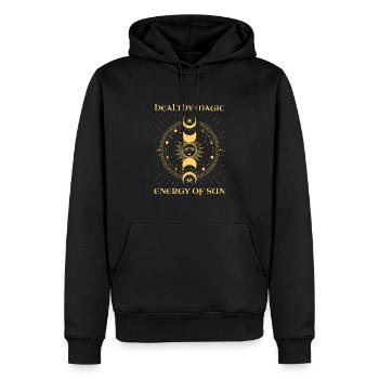 Univers Soleil Lune Magique Santé - Sweat à capuche Premium bio Homme - noir - Devant - Nico (187cm)