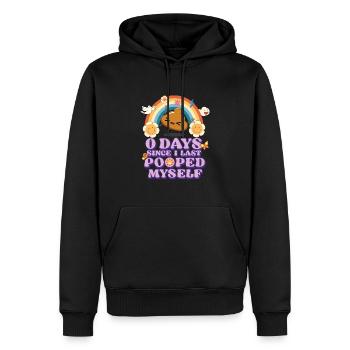 0 jours depuis que je n’ai pas fait caca - Sweat à capuche Premium bio Homme - noir - Devant - Nico (187cm)