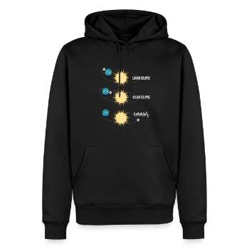 Lustige Mond und Sonnenfinsternis - Männer Premium Bio Hoodie - Schwarz - Vorne - Nico (187cm)