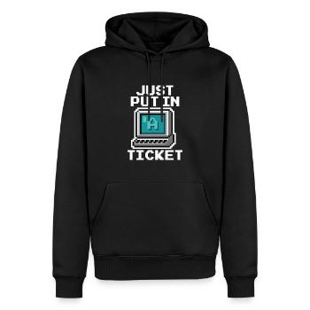 Il suffit de mettre un pixel de ticket - Sweat à capuche Premium bio Homme - noir - Devant - Nico (187cm)