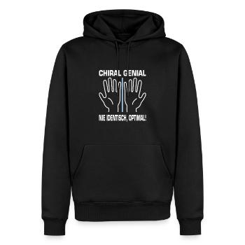 Chiral Genial Nie Identisch Optimal - Männer Premium Bio Hoodie - Schwarz - Vorne - Nico (187cm)