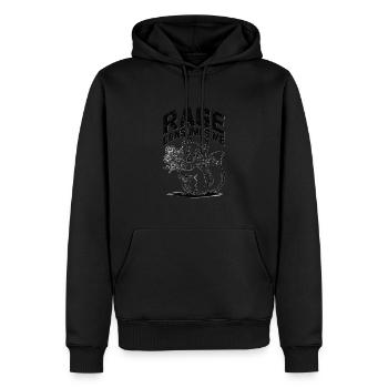 La rage me consume renard - Sweat à capuche Premium bio Homme - noir - Devant - Nico (187cm)