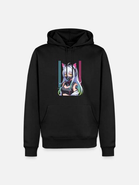Futuristic Cyberpunk Girl - Men’s Premium Organic Hoodie - black