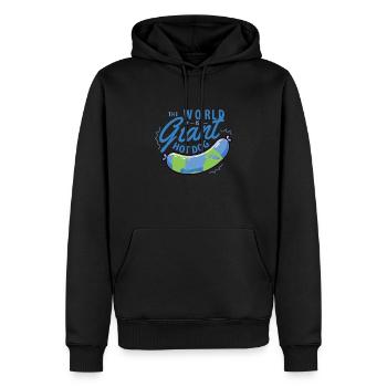Die Welt Ist Ein Riesiger Hotdog - Männer Premium Bio Hoodie - Schwarz - Vorne - Nico (187cm)