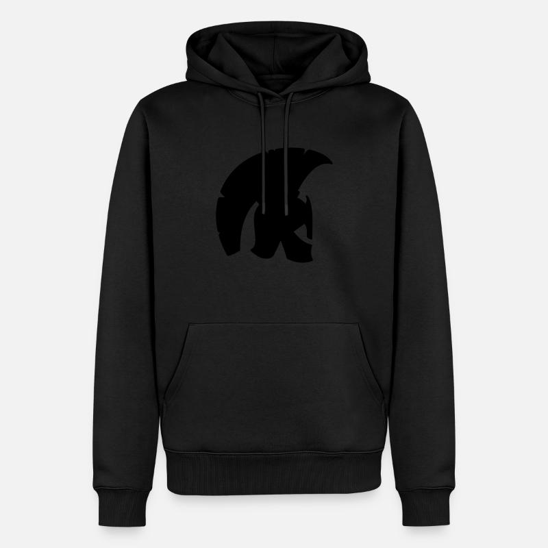Spartan Helm 1c - Männer Premium Bio Hoodie - Schwarz