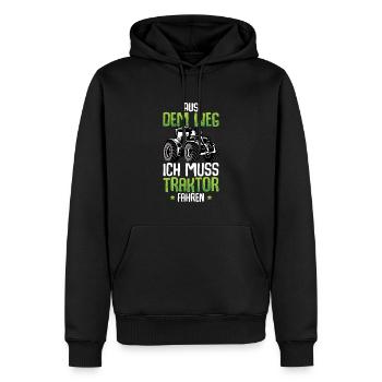 Aus Dem Weg Ich Muss Traktor Fahren - Männer Premium Bio Hoodie - Schwarz - Vorne - Nico (187cm)
