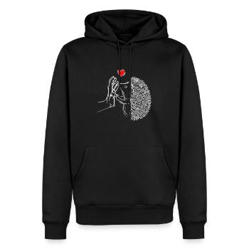 Igel Liebe Kinder Damen Kinder Mädchen - Männer Premium Bio Hoodie - Schwarz - Vorne - Nico (187cm)