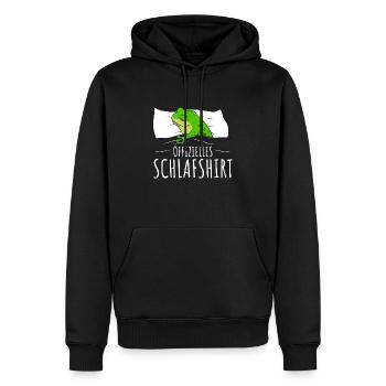 Offizielles Schlafshirt Frosch Frösche Damen - Männer Premium Bio Hoodie - Schwarz - Vorne - Nico (187cm)