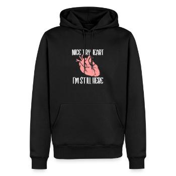 Crise cardiaque Chirurgie à cœur ouvert Chirurgie cardiaque Cadeau de chirurgie cardiaque - Sweat à capuche Premium bio Homme - noir - Devant - Nico (187cm)