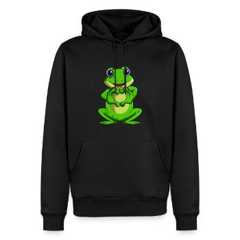 Frosch Liebhaber Frösche Damen Kinder - Männer Premium Bio Hoodie - Schwarz - Vorne - Nico (187cm)