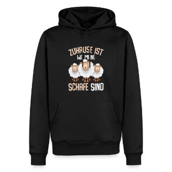 Zuhause ist wo meine Schafe sind - Männer Premium Bio Hoodie - Schwarz - Vorne - Nico (187cm)