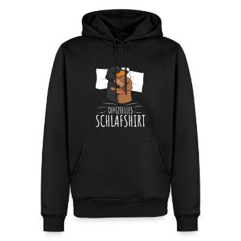 Offizielles Schlafshirt Dackel Hund - Männer Premium Bio Hoodie - Schwarz - Vorne - Nico (187cm)