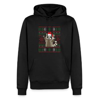 Vilain raton laveur de Noël - Sweat à capuche Premium bio Homme - noir - Devant - Nico (187cm)