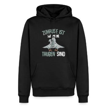 Zuhause ist wo meine Tauben sind Taube - Männer Premium Bio Hoodie - Schwarz - Vorne - Nico (187cm)