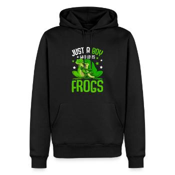 Frosch Junge Haustier Frösche - Männer Premium Bio Hoodie - Schwarz - Vorne - Nico (187cm)