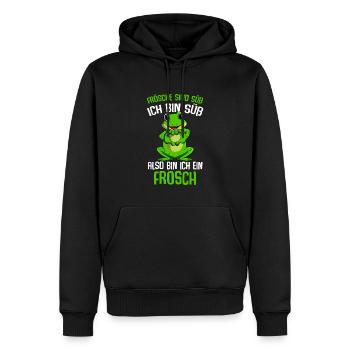 Frösche sind süß Mädchen Kinder Frosch - Männer Premium Bio Hoodie - Schwarz - Vorne - Nico (187cm)