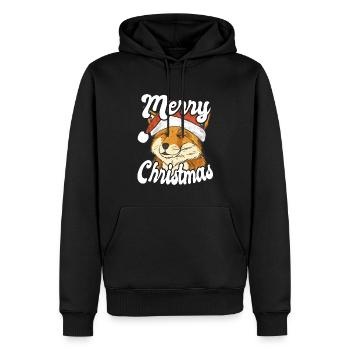 Joyeux Noël Noël Renard - Sweat à capuche Premium bio Homme - noir - Devant - Nico (187cm)