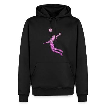 Volleyeuse Volleyeuse Volleyeuse - Sweat à capuche Premium bio Homme - noir - Devant - Nico (187cm)