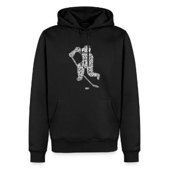 Eishockeyspieler Eishockey Männer Kinder - Männer Premium Bio Hoodie - Schwarz - Vorne - Nico (187cm)