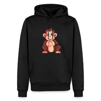 Affen Liebhaber Mädchen Jungen Kinder - Männer Premium Bio Hoodie - Schwarz - Vorne - Nico (187cm)
