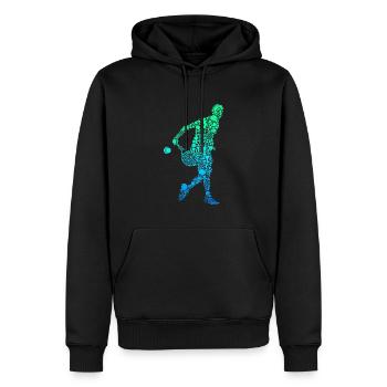 Tennis Tennisspieler Herren Jungen Kinder - Männer Premium Bio Hoodie - Schwarz - Vorne - Nico (187cm)