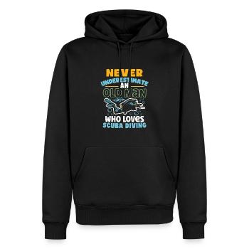 Plongée sous-marine Scuba Diver Marine Océan Apnée - Sweat à capuche Premium bio Homme - noir - Devant - Nico (187cm)