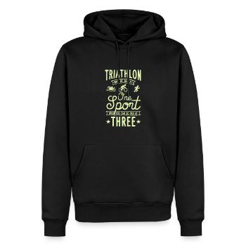 Triathlon Swim Bike Run Triathlete Sport Gift - Männer Premium Bio Hoodie - Schwarz - Vorne - Nico (187cm)