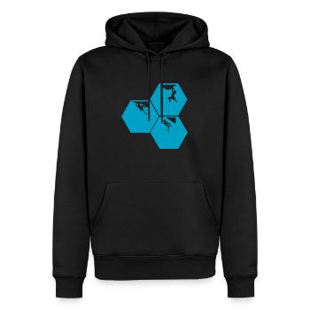 Bouldern Klettern Climbing - Männer Premium Bio Hoodie - Schwarz - Vorne - Nico (187cm)