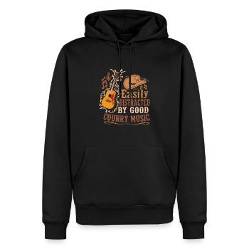 Musique country Musique du Sud Jazz Musique country - Sweat à capuche Premium bio Homme - noir - Devant - Nico (187cm)
