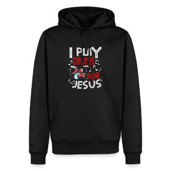Drum Player Jesus Drum set Pick Jesus Drums Player - Men’s Premium Organic Hoodie - black - Front - Nico (187cm)