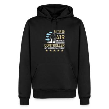 Contrôleur de la circulation aérienne Flight Service Avion Aéroport - Sweat à capuche Premium bio Homme - noir - Devant - Nico (187cm)
