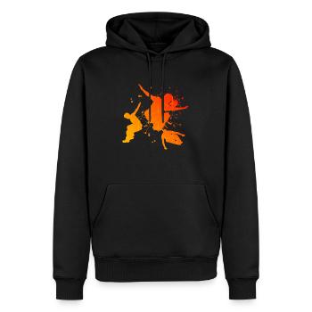 Free Runner Free Running Herren Damen Parkour - Männer Premium Bio Hoodie - Schwarz - Vorne - Nico (187cm)
