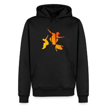 Parkour Free Running Damen Free Runner Herren - Männer Premium Bio Hoodie - Schwarz - Vorne - Nico (187cm)