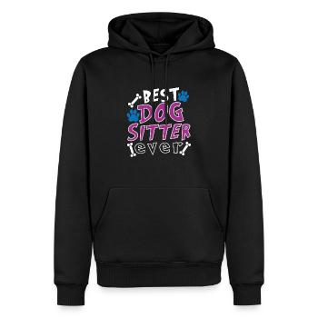 Hund Sitzender Hund Welpe Hundesitter Hundesitter - Männer Premium Bio Hoodie - Schwarz - Vorne - Nico (187cm)