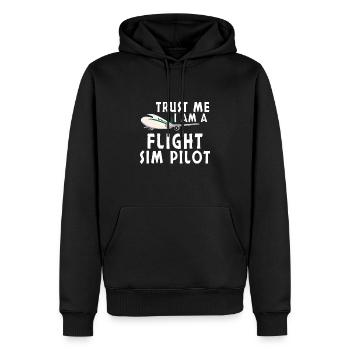 Pilote Aviation Avion Avion Avion De Ligne Vol Sim Pilote - Sweat à capuche Premium bio Homme - noir - Devant - Nico (187cm)