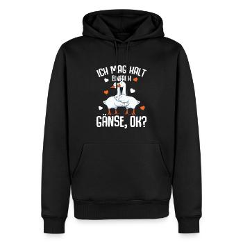 Ich mag halt Gänse Gänsezüchter Gans - Männer Premium Bio Hoodie - Schwarz - Vorne - Nico (187cm)