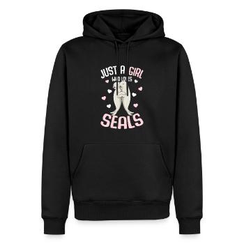 Seal Girls Kids Cadeau - Sweat à capuche Premium bio Homme - noir - Devant - Nico (187cm)