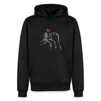 Phoque Phoque Phoque Phoque Enfants - Sweat à capuche Premium bio Homme - noir - Devant - Nico (187cm)