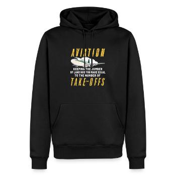Pilote Aviation Avion Ligne Futurs Pilotes - Sweat à capuche Premium bio Homme - noir - Devant - Nico (187cm)