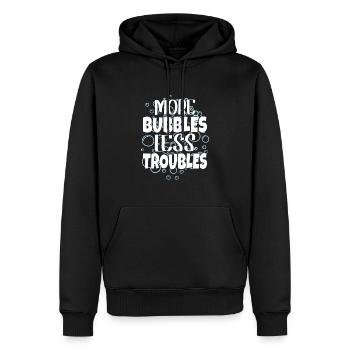 Production de savon Bulles de savon - Sweat à capuche Premium bio Homme - noir - Devant - Nico (187cm)