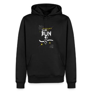 Athlétisme Athlétisme Runner Run Cadeau - Sweat à capuche Premium bio Homme - noir - Devant - Nico (187cm)