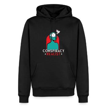 Théories du complot Théoricien du complot Franc-maçon - Sweat à capuche Premium bio Homme - noir - Devant - Nico (187cm)