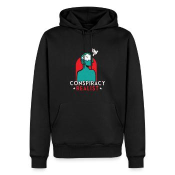 Théories du complot Théoricien du complot Franc-maçon - Sweat à capuche Premium bio Homme - noir - Devant - Nico (187cm)