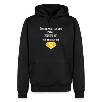 Etre le meilleur des papas - Sweat à capuche Premium bio Homme - noir - Devant - Nico (187cm)
