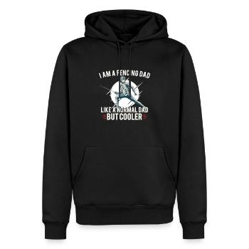 Fechten Vater Fechter Zaun Sohn Tochter - Männer Premium Bio Hoodie - Schwarz - Vorne - Nico (187cm)