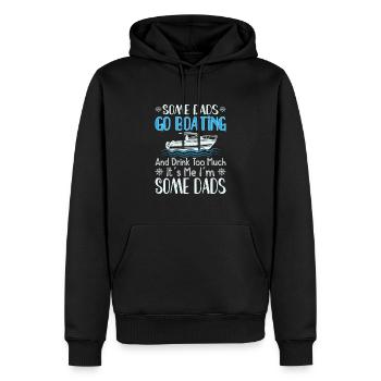 Bateau Papa Capitaine de bateau Ponton Marin Croisière - Sweat à capuche Premium bio Homme - noir - Devant - Nico (187cm)