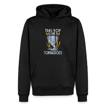 Meteorologie-kindertornado-sturm, Der Sturm-fan - Männer Premium Bio Hoodie - Schwarz - Vorne - Nico (187cm)
